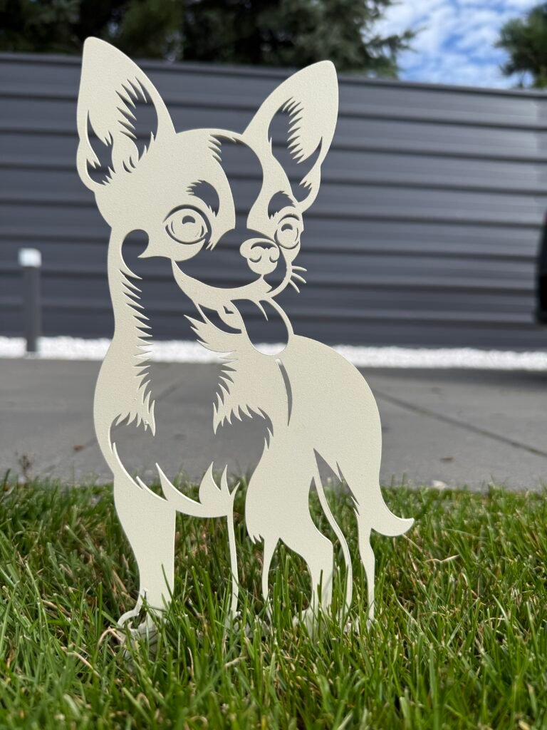 CHIHUAHUA BEŻ BEŻOWY METALOWY