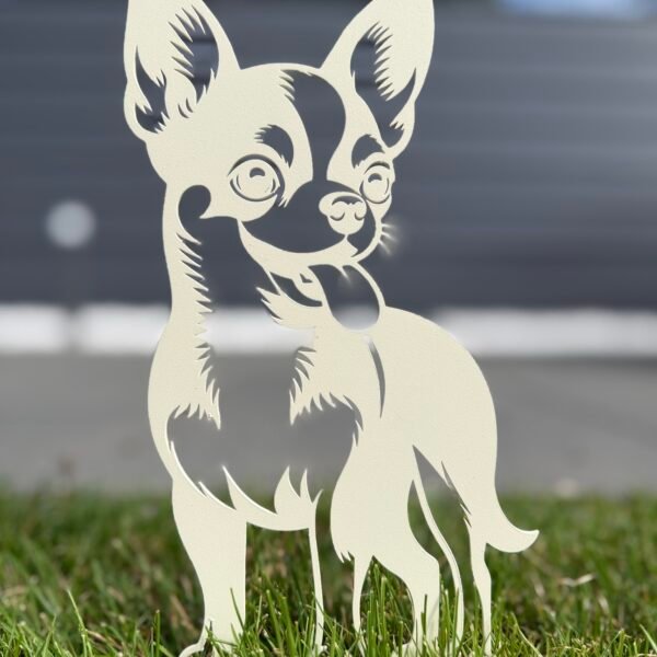 CHIHUAHUA BEŻ BEŻOWY METALOWY