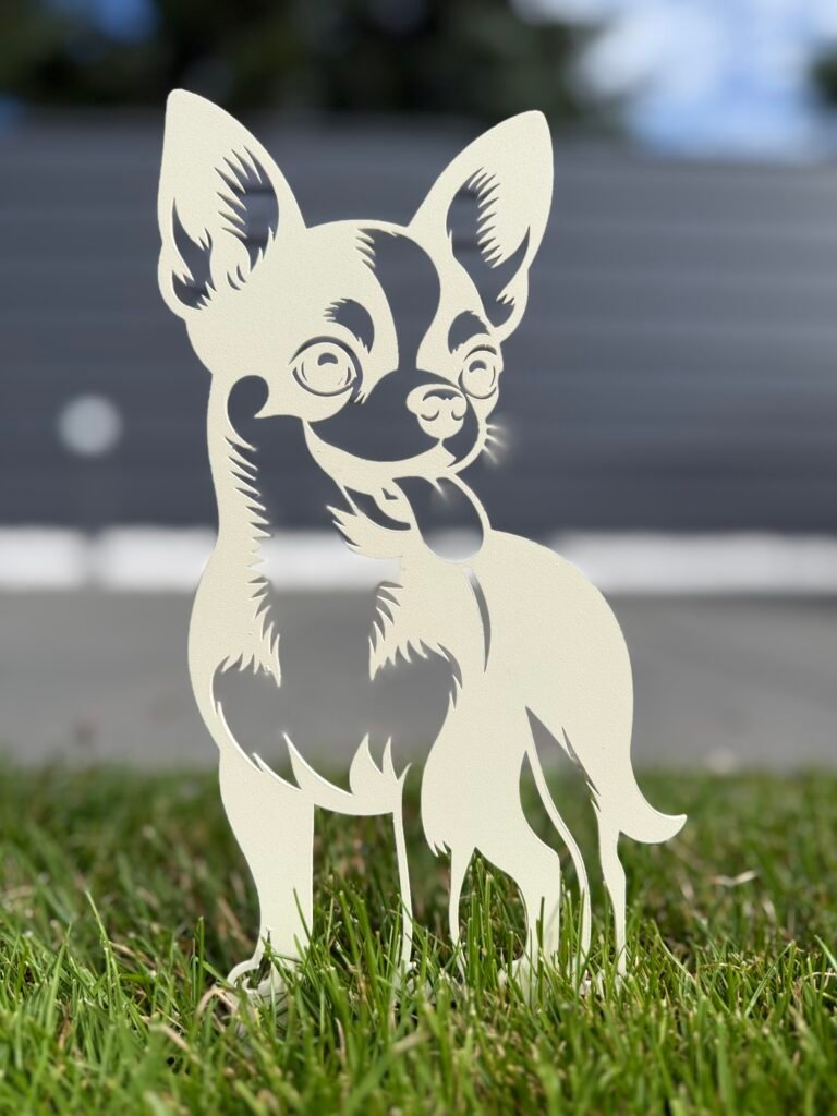 CHIHUAHUA BEŻ BEŻOWY METALOWY