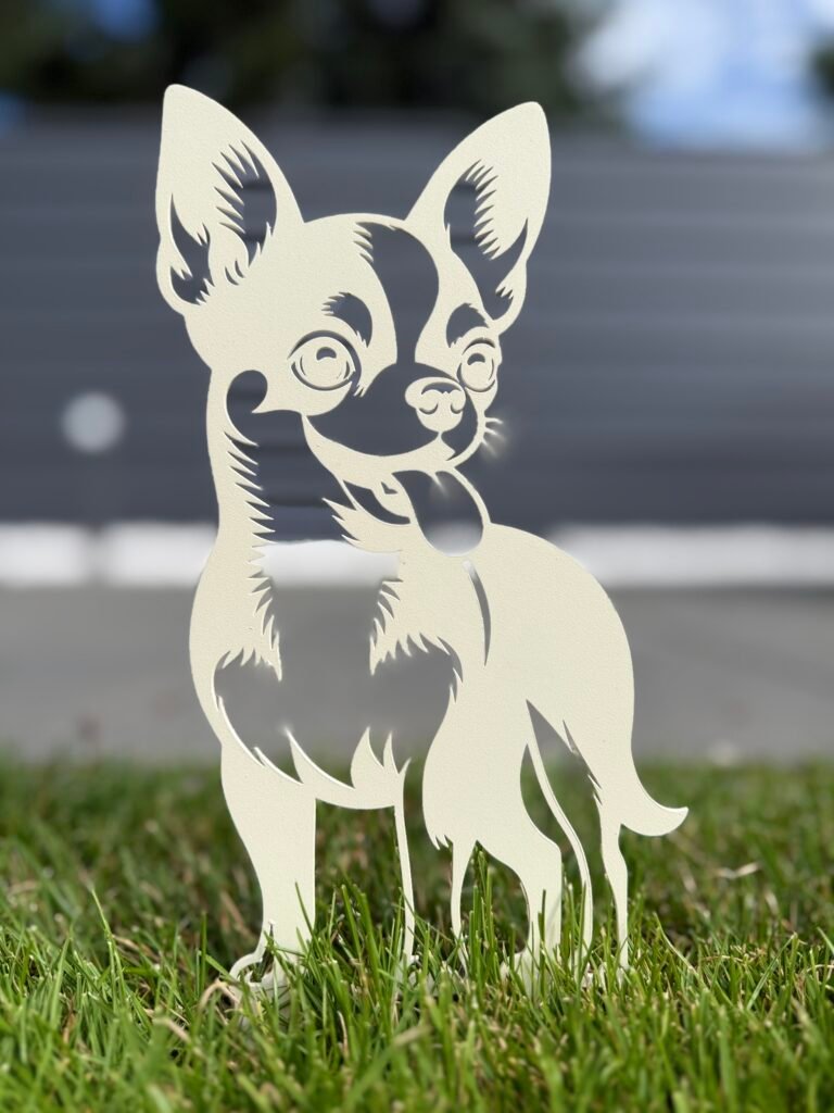 CHIHUAHUA BEŻ BEŻOWY METALOWY